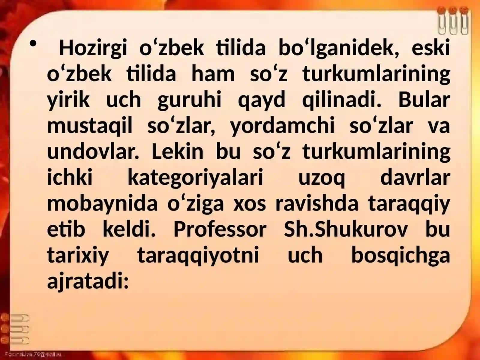 Oʻzbektilining tarixiy morfologiyasi 3