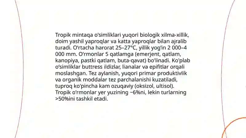Tropik Mintaqa Oʻsimliklari 3