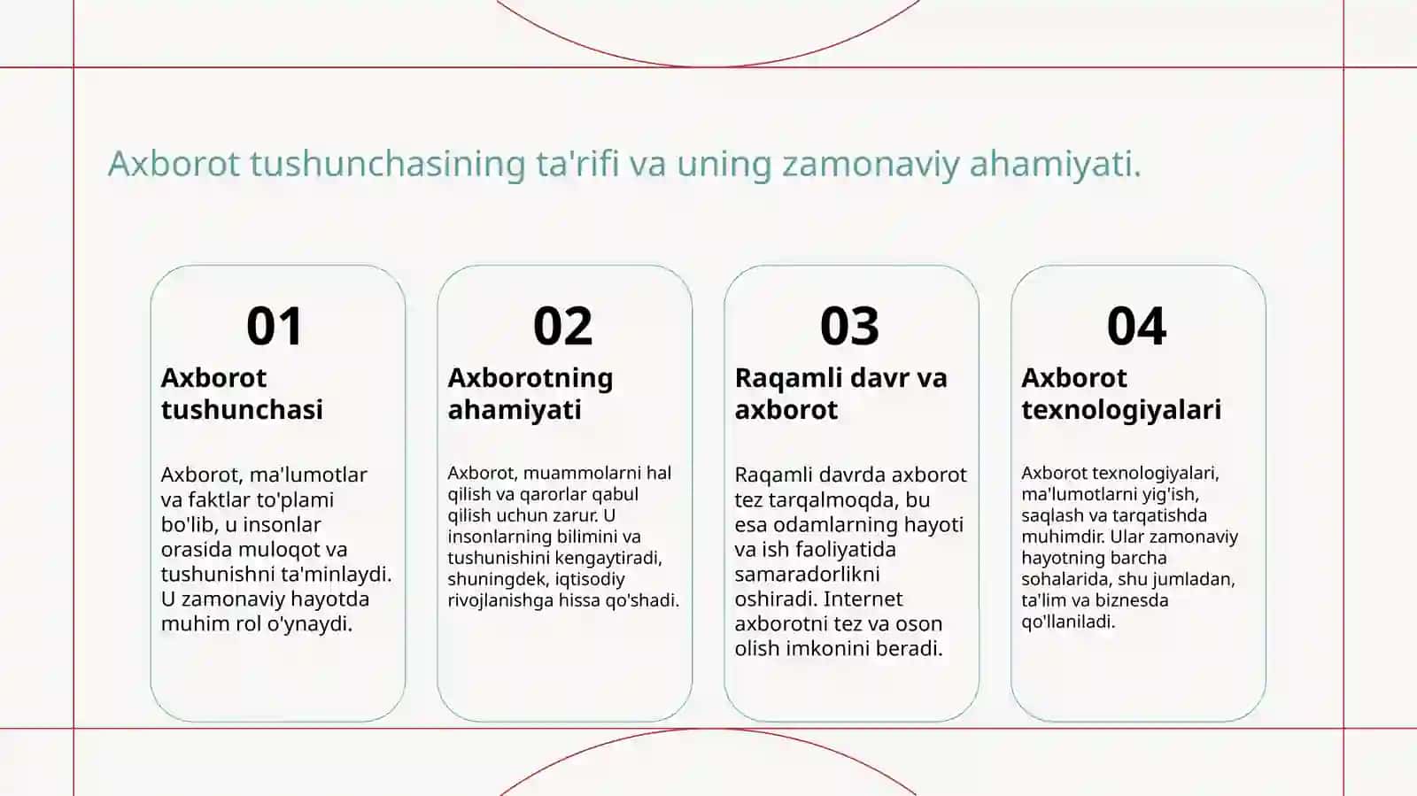 Axborot tushunchasi va ahamiyati 3