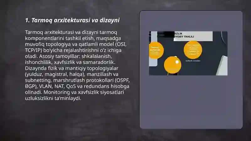 Tarmoq arxitekturasi va dizayni 3