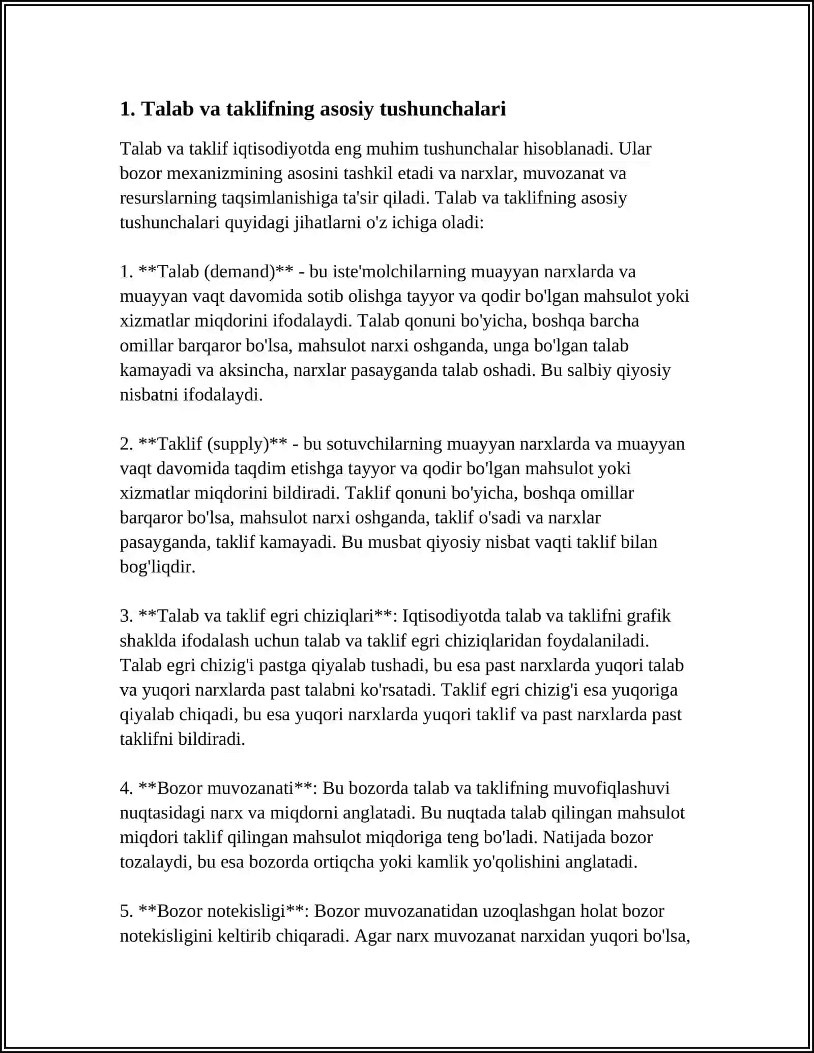 TALAB VA TAKLIF TAHLILI ASOSLARI 3