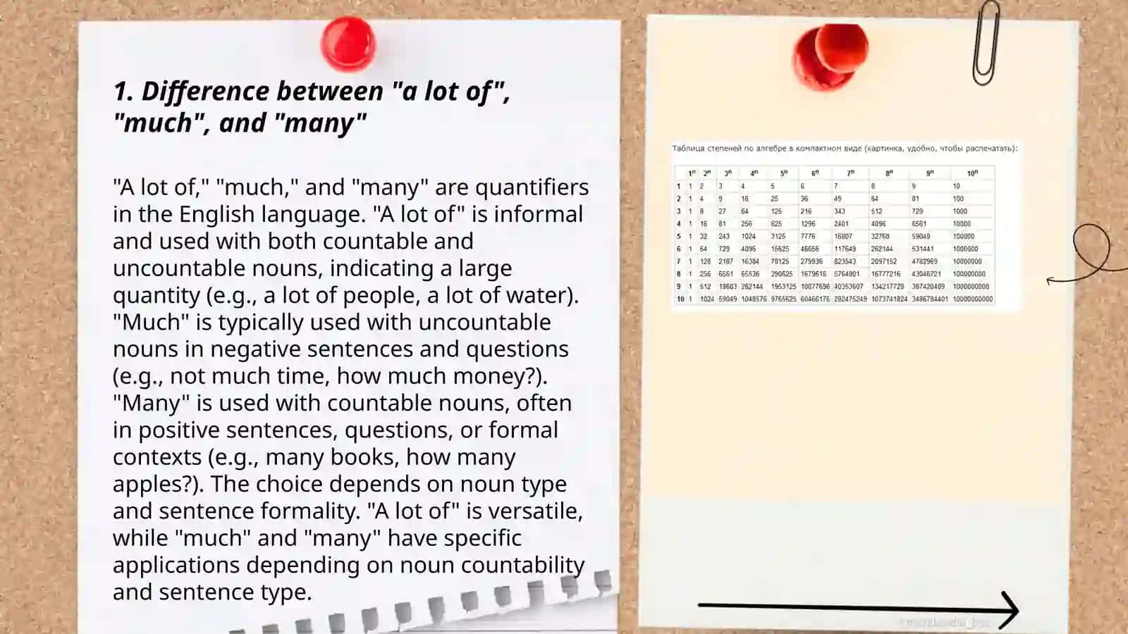 Difference between "a lot of", "much", and "many" 3
