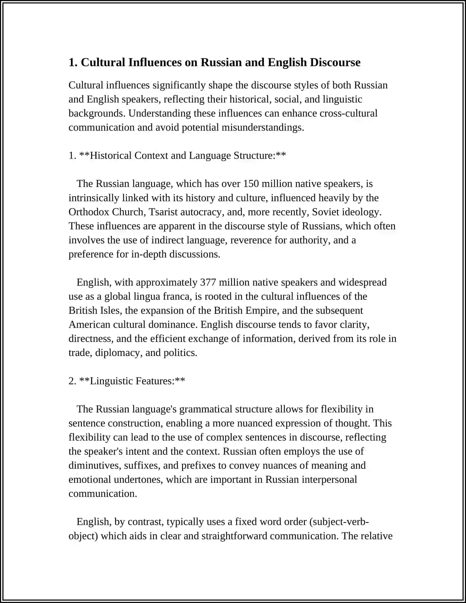 COMPARATIVE ANALYSIS OF RUSSIAN AND ENGLISH DISCOURSES 3