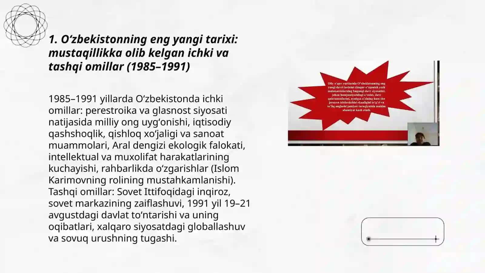 Oʻzbekistonning eng yangi tarixi, oʻquv faning predmeti maqsadi va vazifalari nazariy metodologik tamoyillari 3