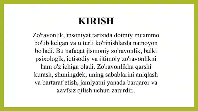 Zo'ravonlikka qarshi kurash 3