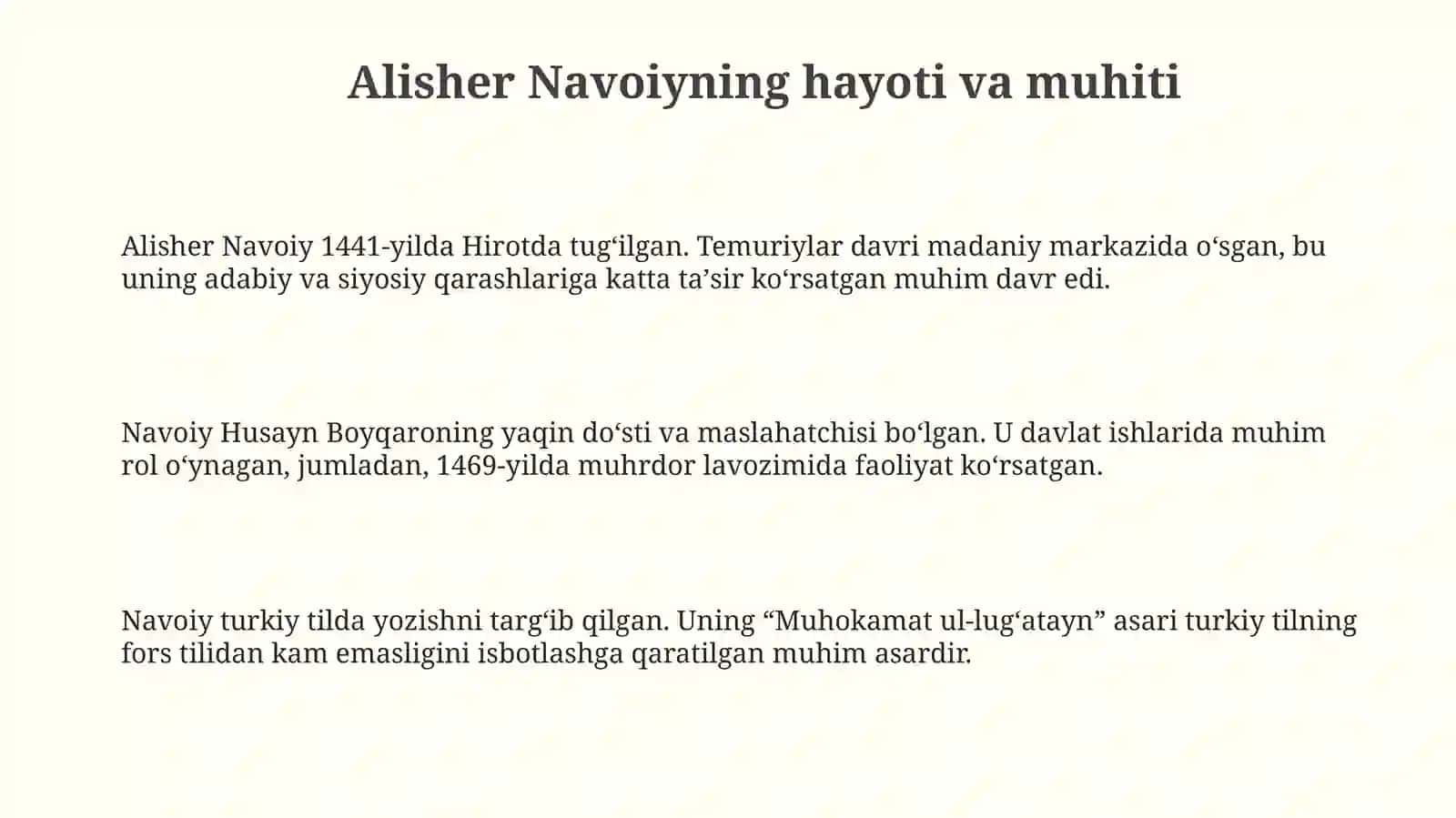 Alisher Navoiy va uning asarlari 3