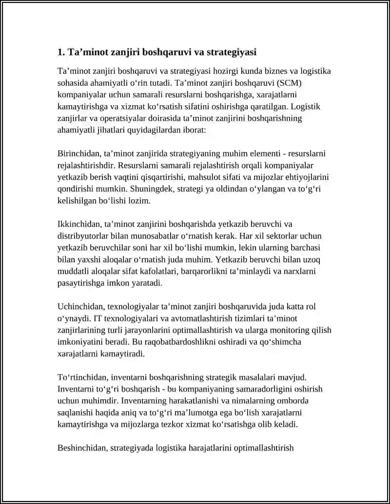 LOGISTIK ZANJIRLAR VA OPERATSIYALAR 3
