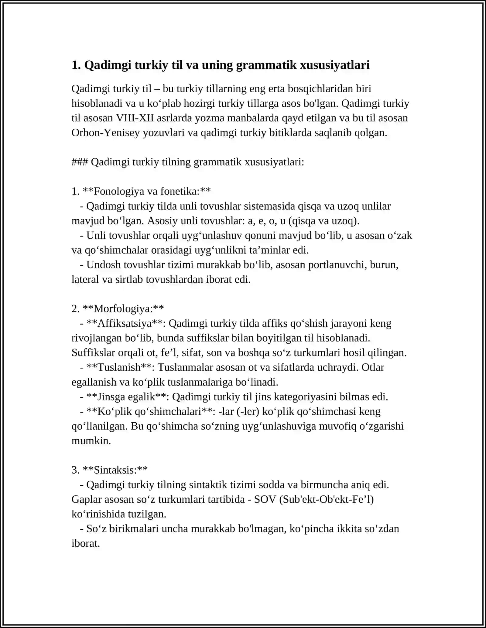 Qadimgi turkiy tilning grammatik xususiyatlari 3