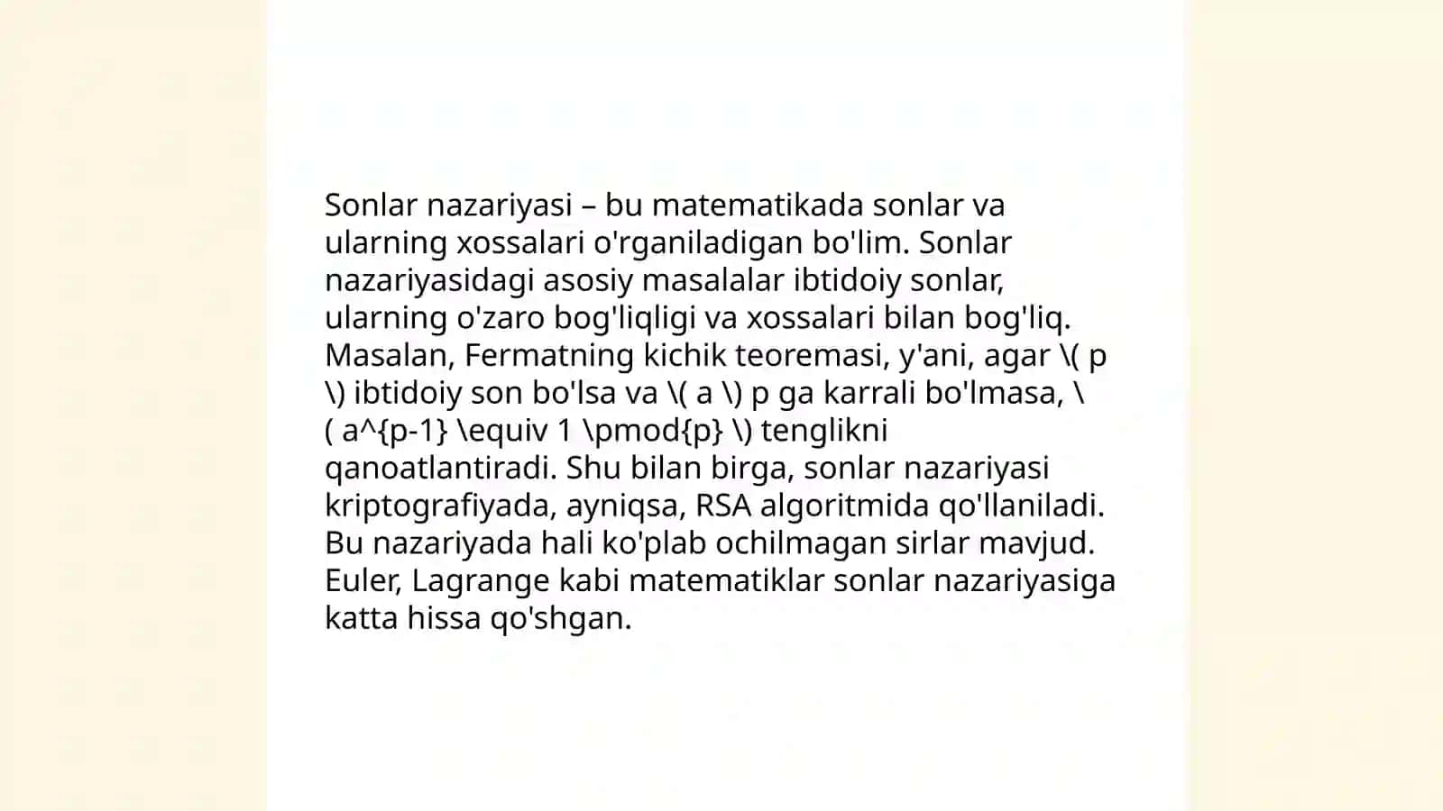 Sonlar nazariyasi 3