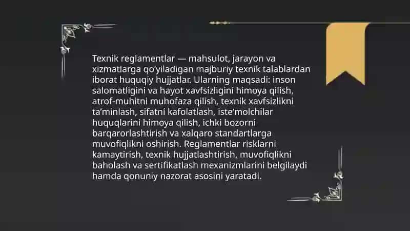 Texnik reglamentlarni ishlab chiqish tartibi 3