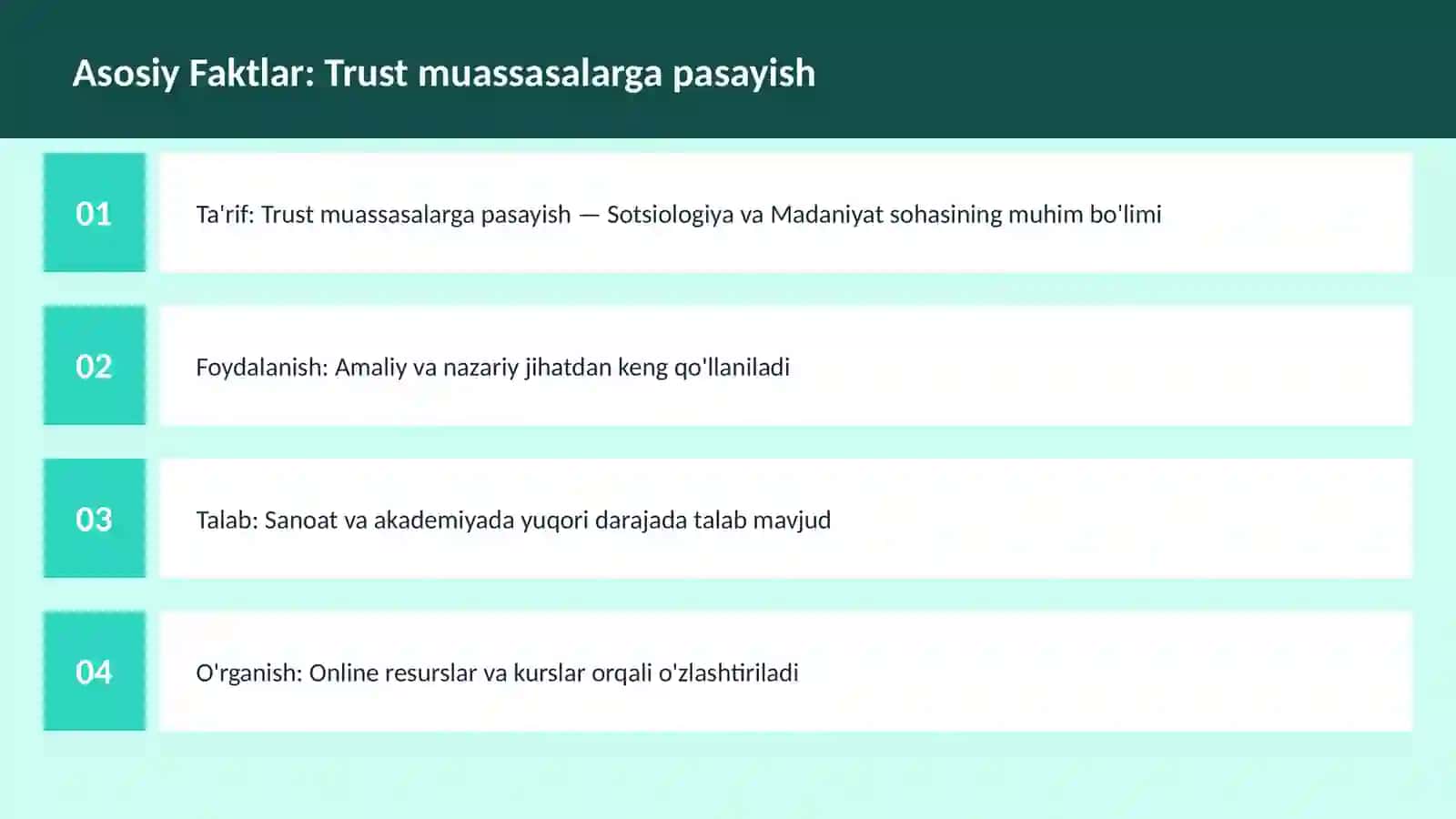 Trust muassasalarga pasayish 3