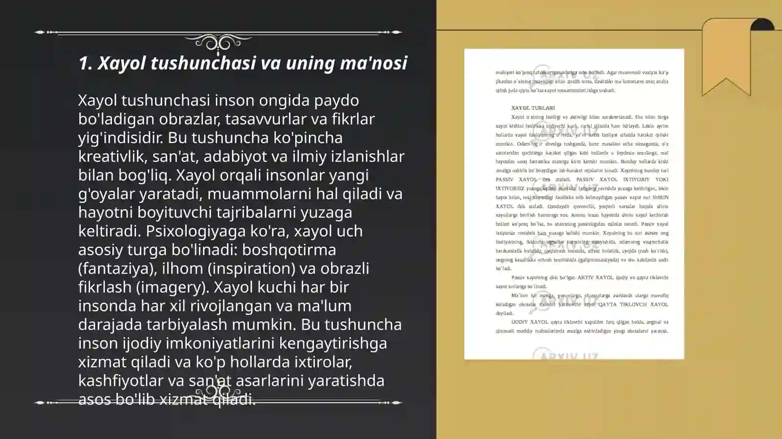 Xayol haqida tushuncha 3