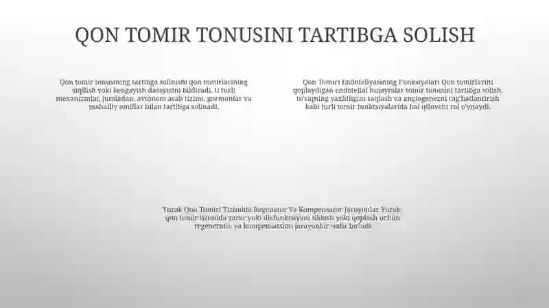 Qon Tomiri Endoteliyasining Funksiyalar 3