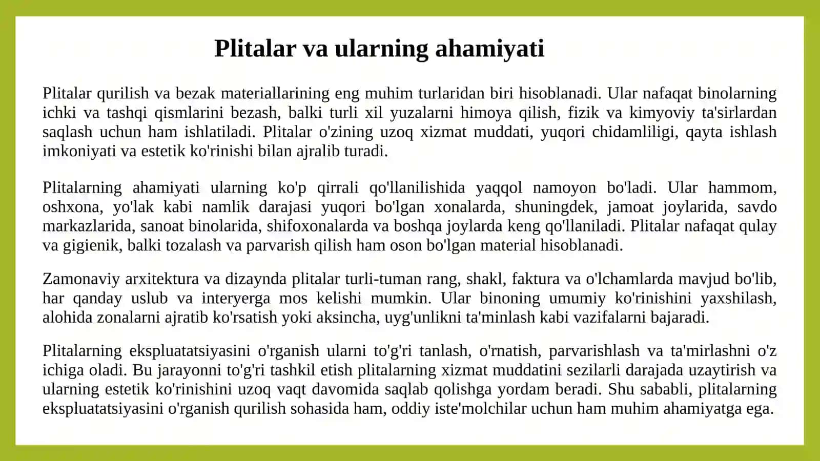Plitalarning eksplutatsiyasini o'rganish 3