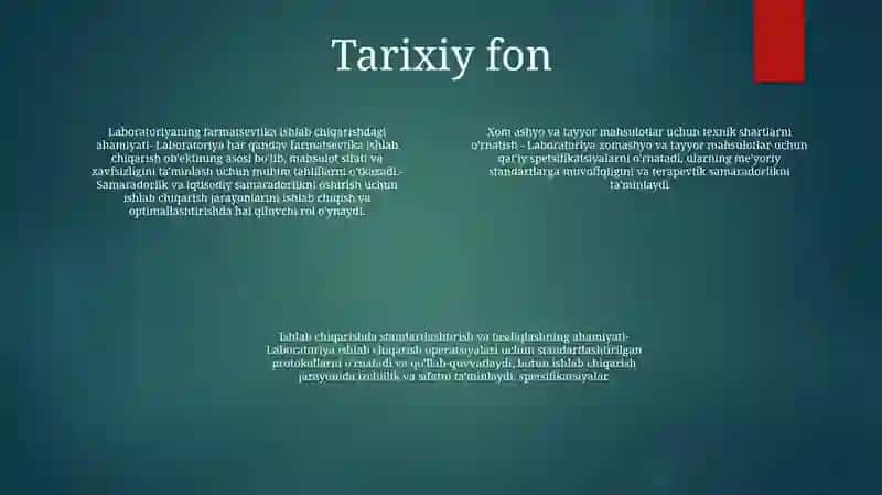 Tоmizg’Ilаrni Lаbоrаtоriya Vа Ishlаb Chiqаrishni Tаyyorlаsh 3