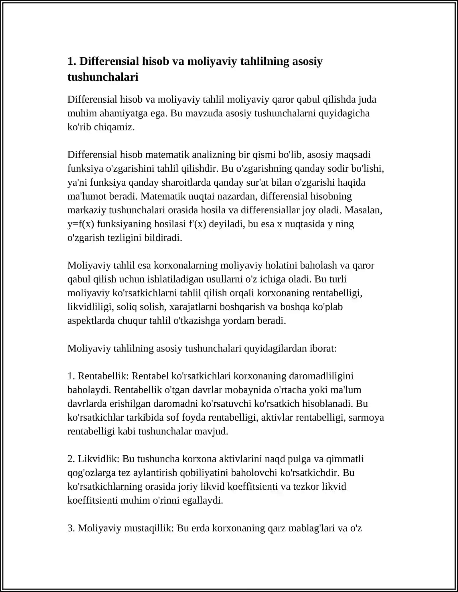 MOLIYAVIY TAHLILDA DIFFERENSIAL HISOB TATBIQLARI 3