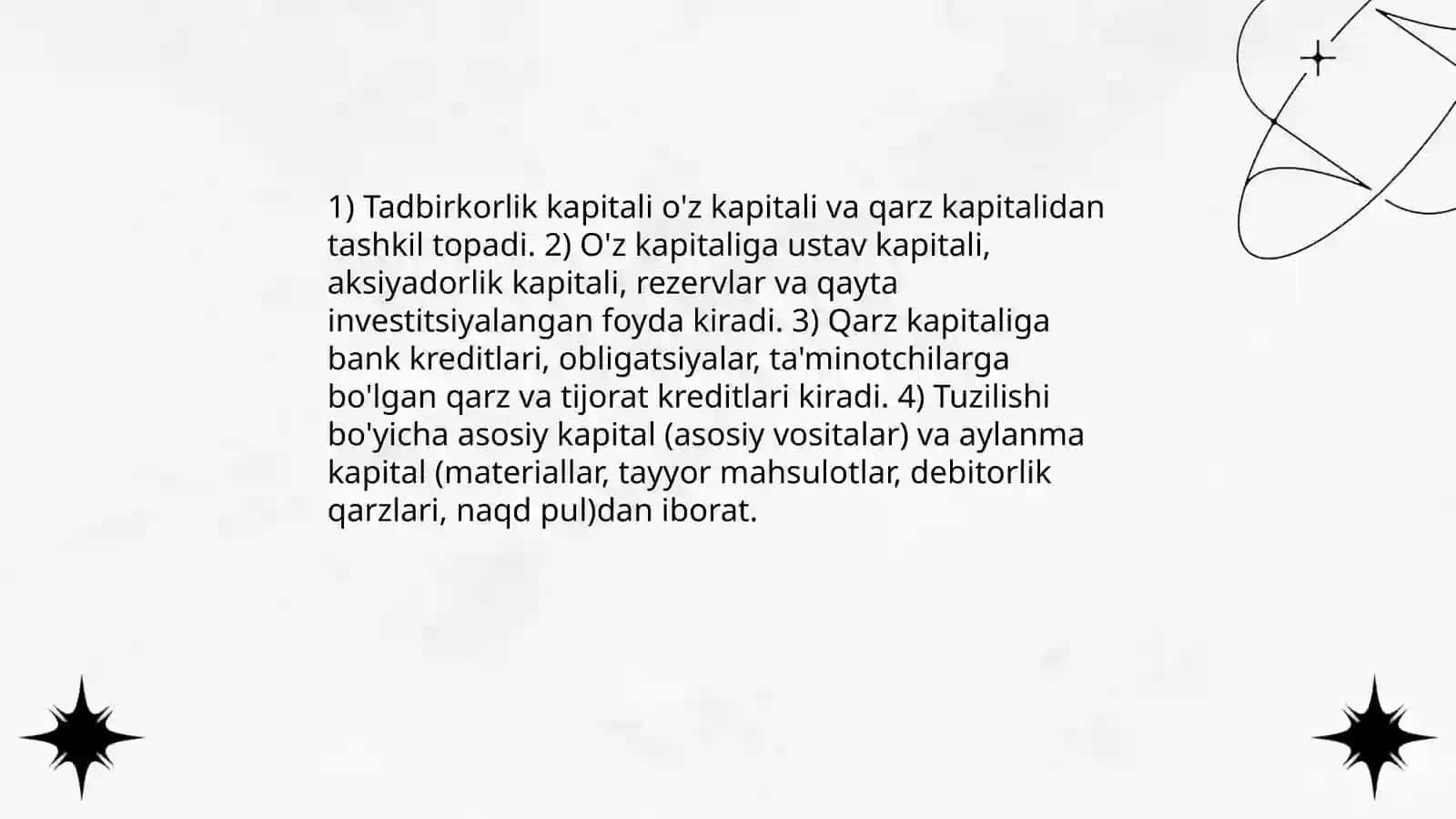 Tadbirkorlik kapitali va uning aylanishi 3