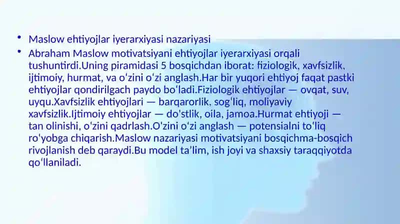 Psixologik motivatsiya nazariyalari 3