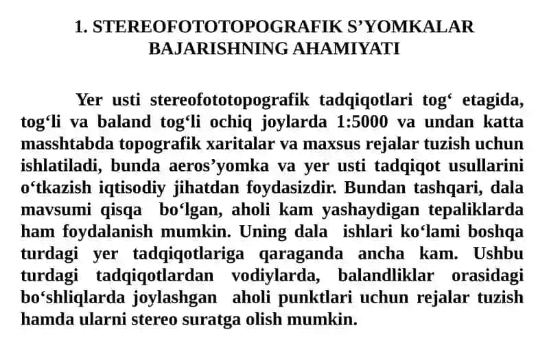 Stereofoto topografik s'yomkalar 3