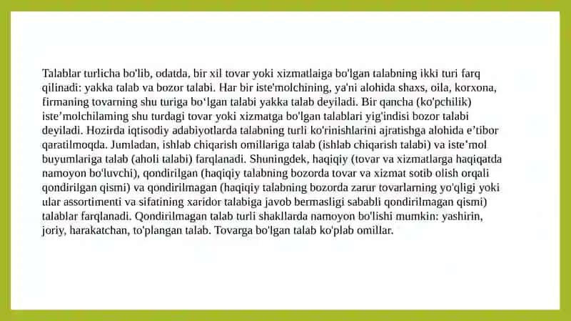 Taklif tushunchasi va talablar 3
