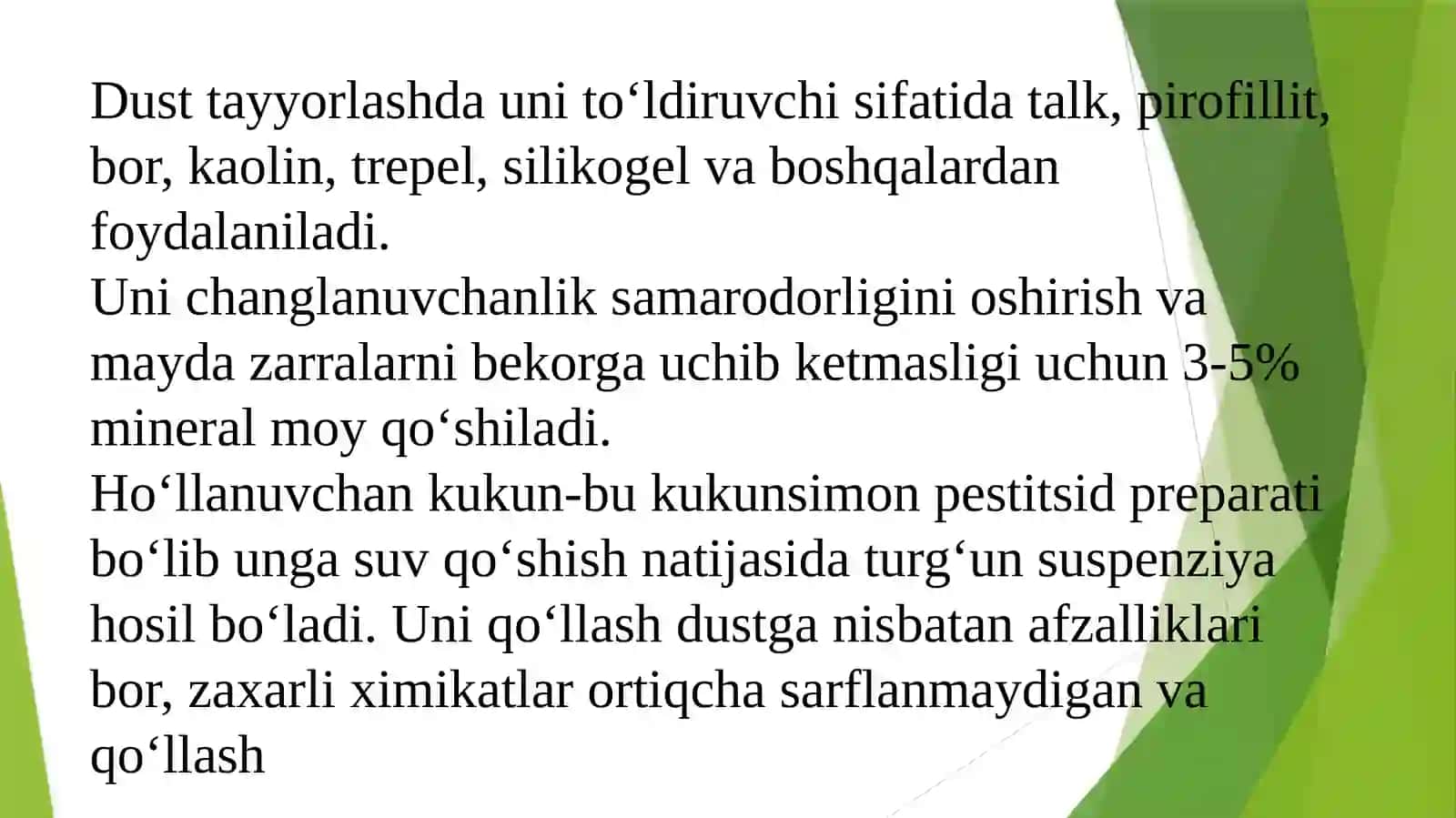 Pestitsidlar to‘g‘risida amaliy mashg‘ulot 3