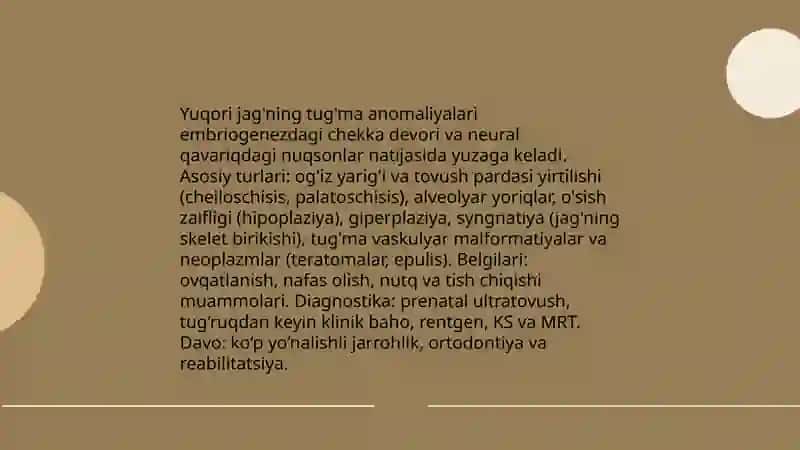 Yuqori jag' anamaliyalari 3