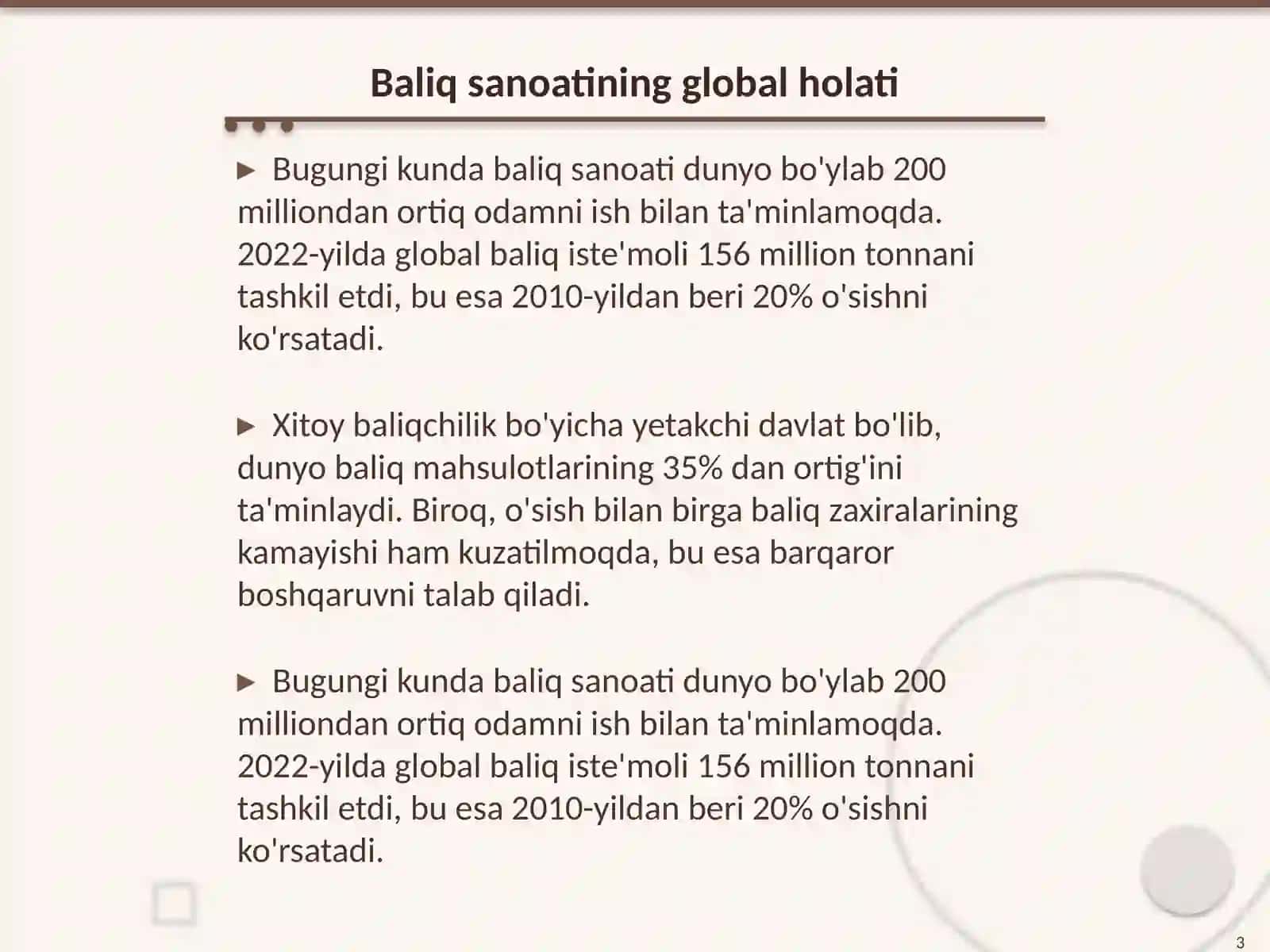 Baliq istiqbollari va yangiliklar 3