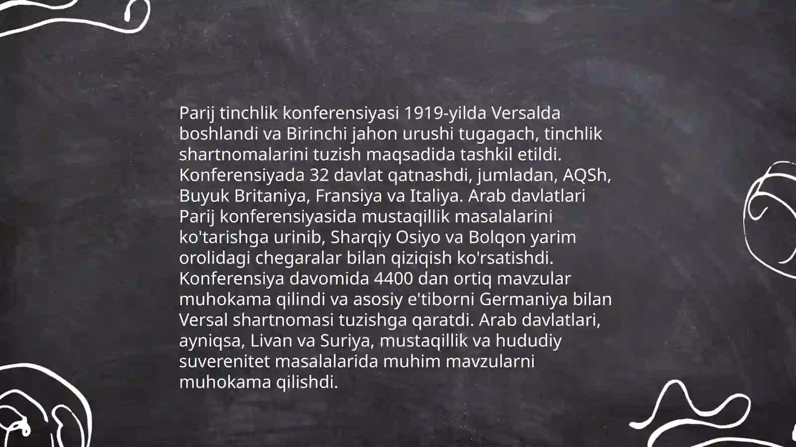 Parij tinchlik konferensiyasi va Arab davlatlari 3