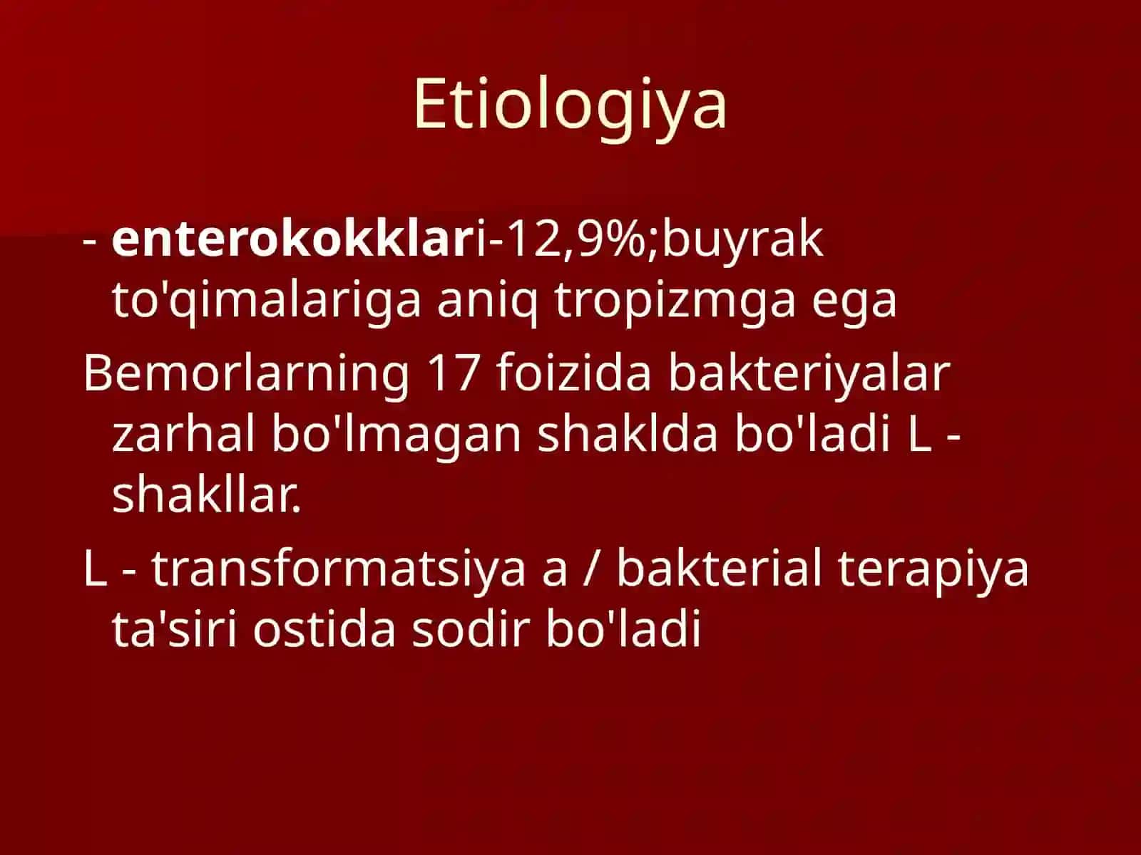 Piyelonefritning etiologiyasi 3