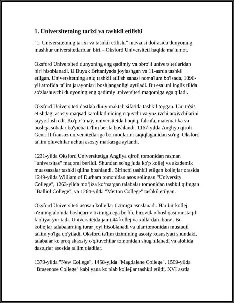 Oksford Universiteti haqida Referat 3
