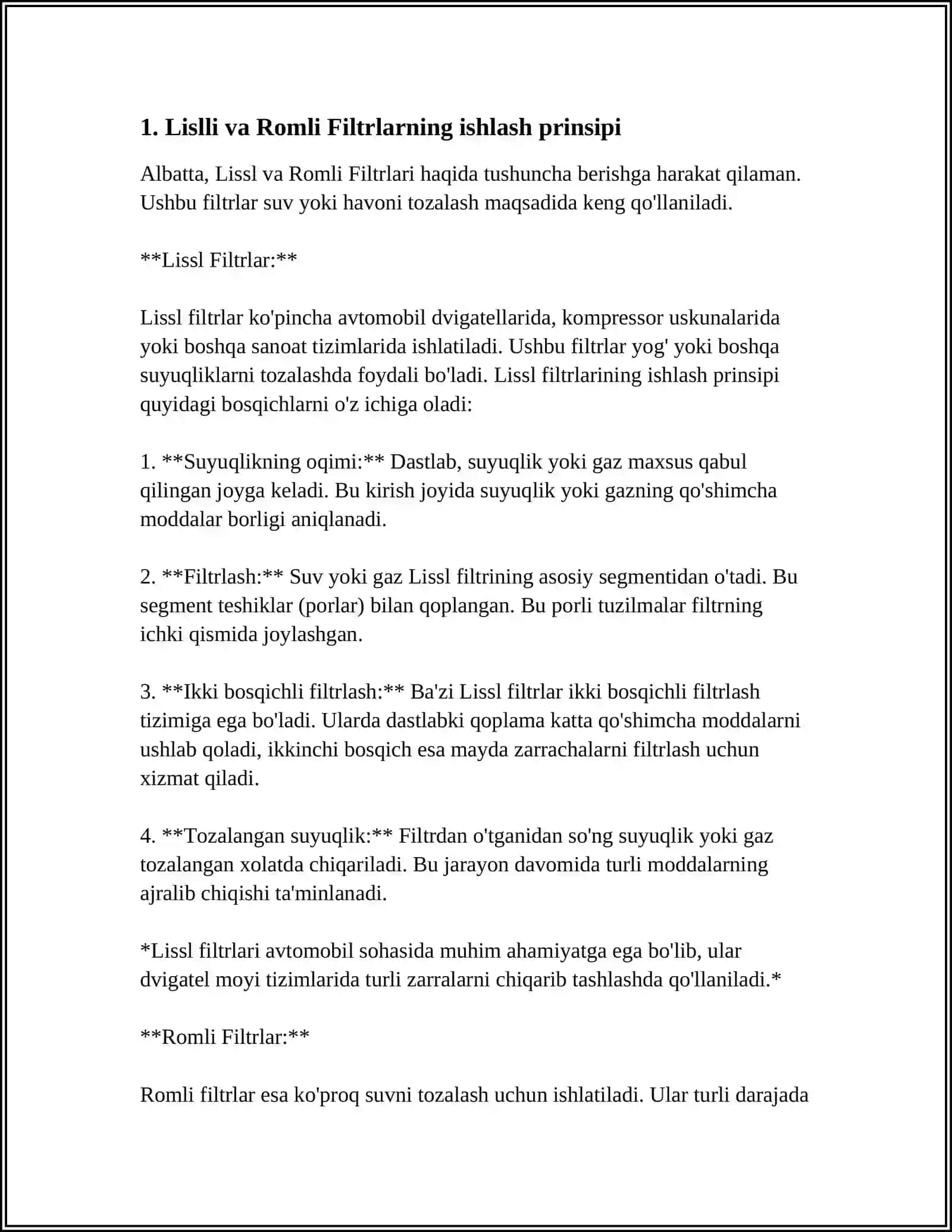 LISTLI VA ROMLI FILTRLAR 3