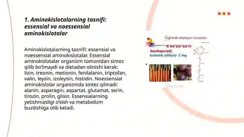 Aminakislatalar va vitaminlar 3