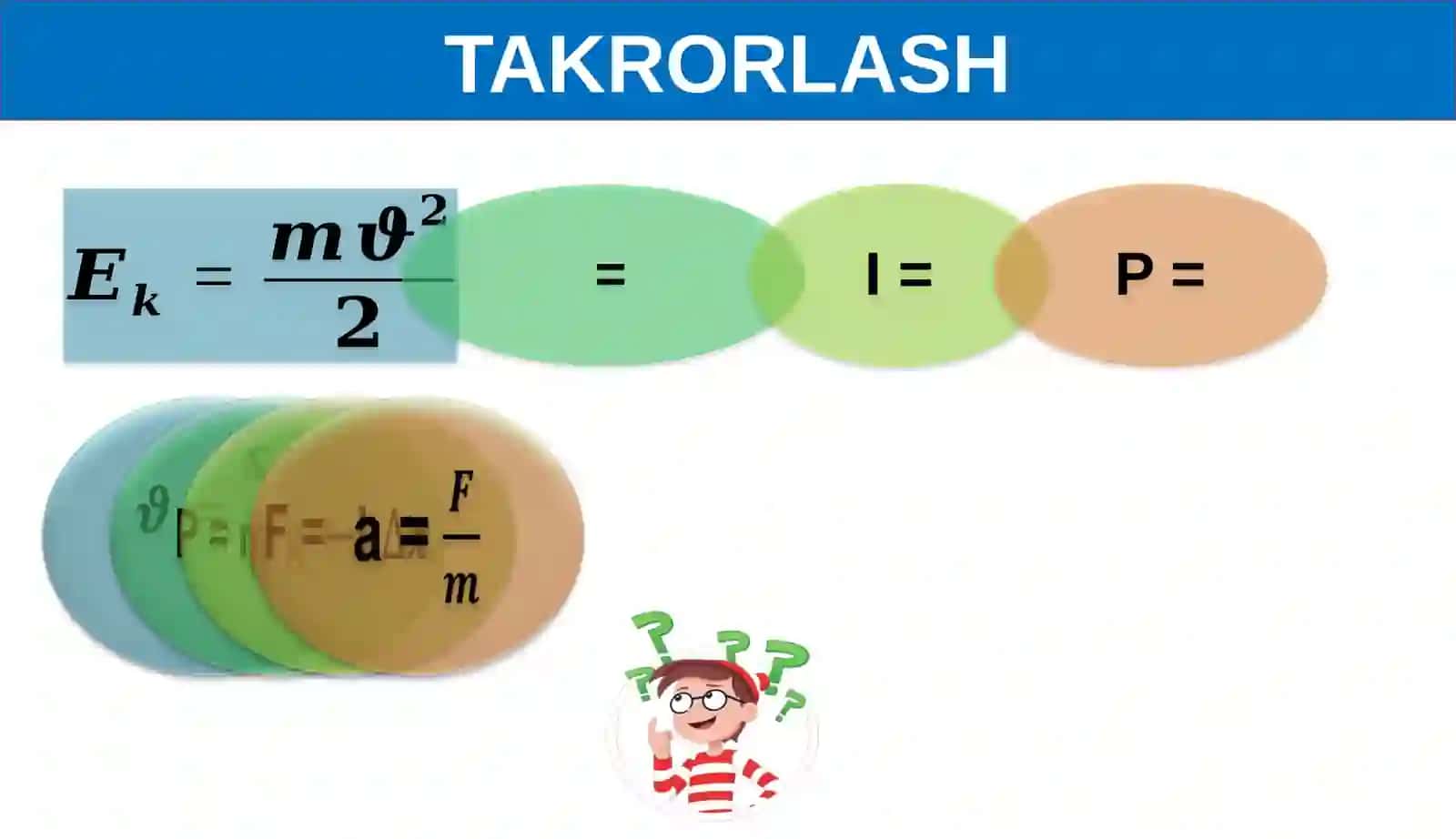 O‘TILGAN MAVZULAR BO‘YICHA TAKRORLASH. MASALALAR YECHISH 3