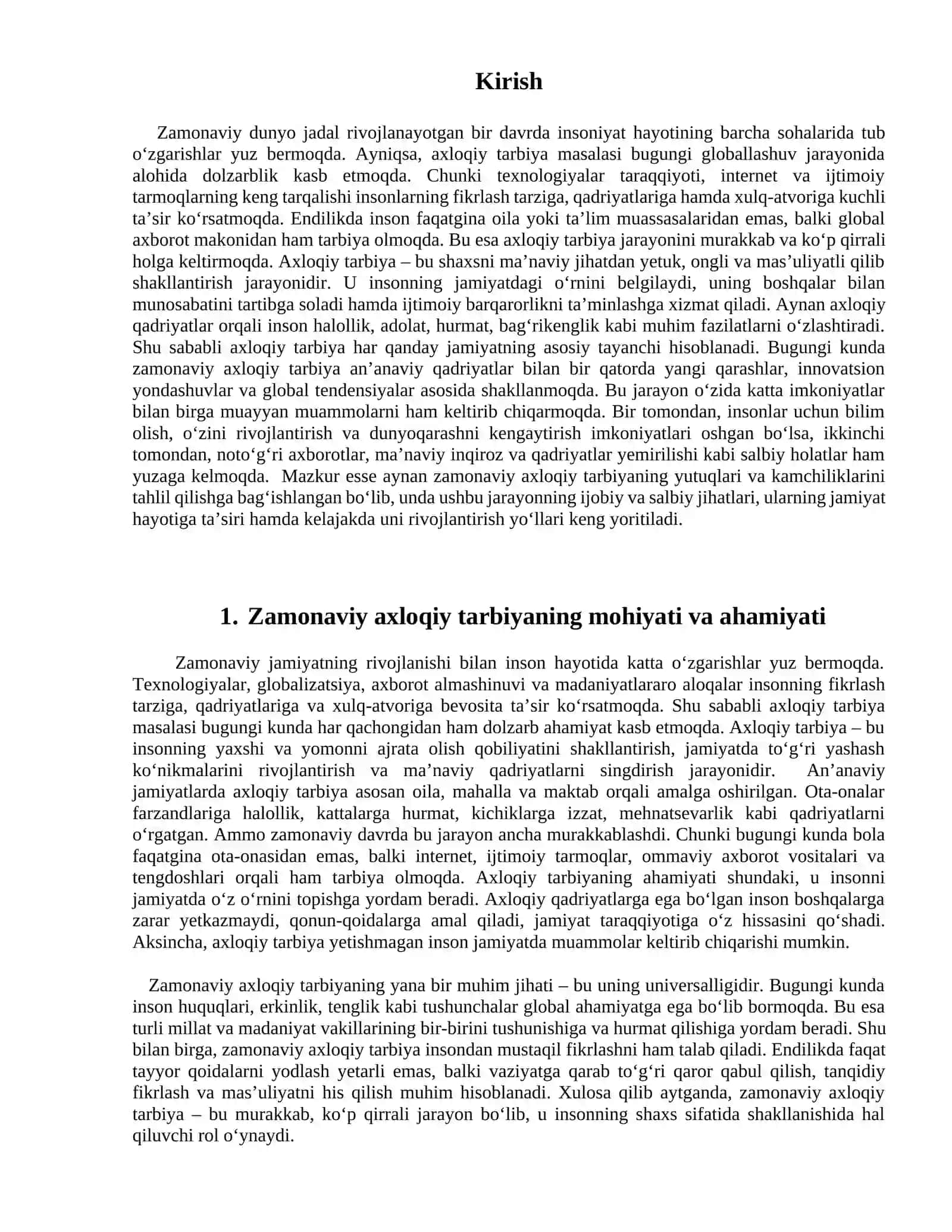 "Zamonaviy axloqiy tarbiyaning yutuqlari va kamchiliklari" 3