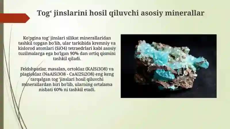 Tog' jinslarini hosil qiluvchi asosiyminerallar 3