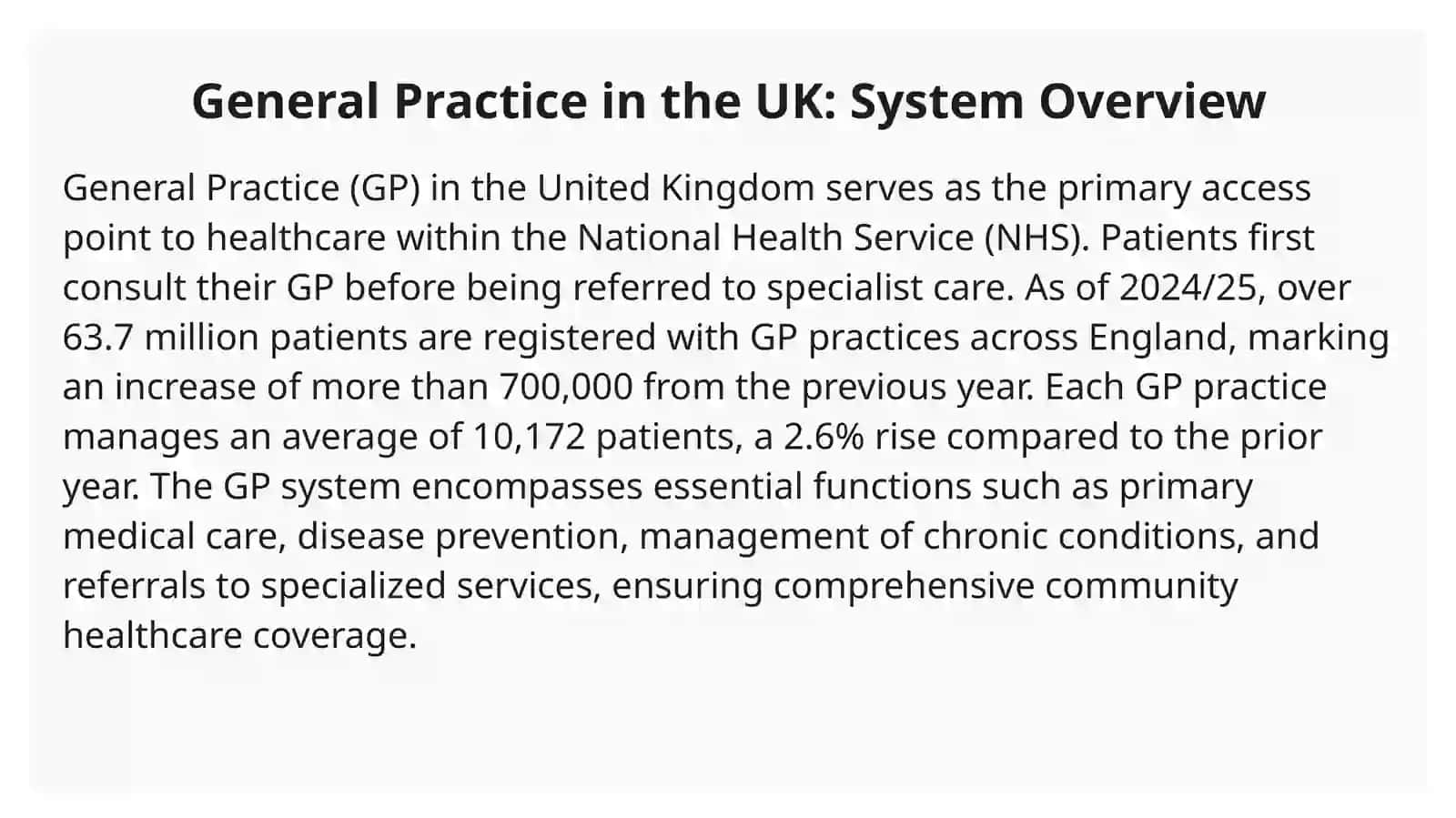 General Practice in the UK: System Overview 3