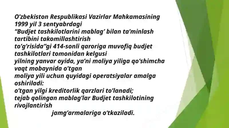 Budjet tashkilotlarida moliyaviy natijalar hisobi 3