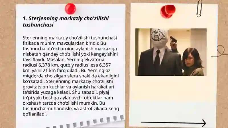 Sterjenning markaziy cho'zilishi 3