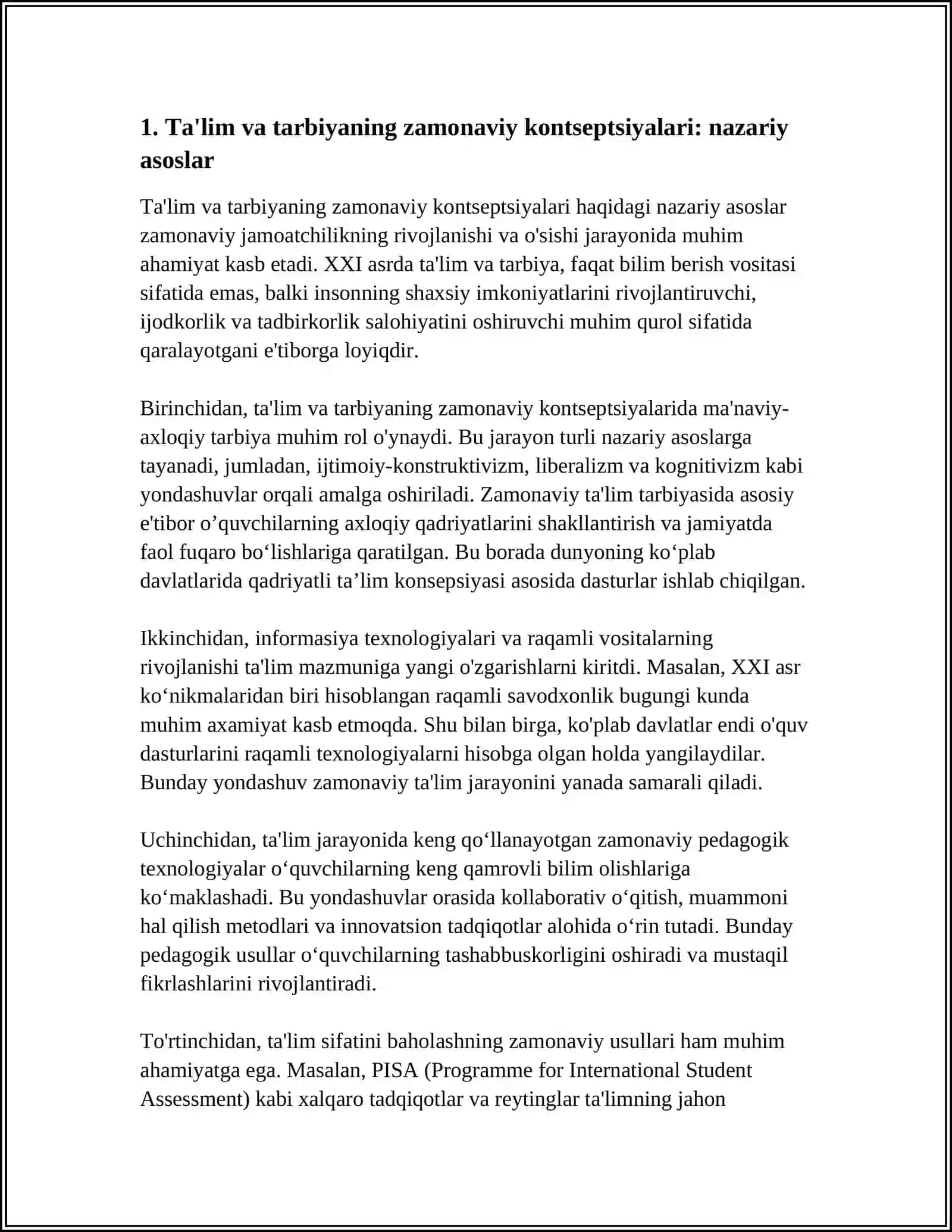 TA'LIM TARBIYANING ZAMONAVIY KONSEPSIYALARI 3