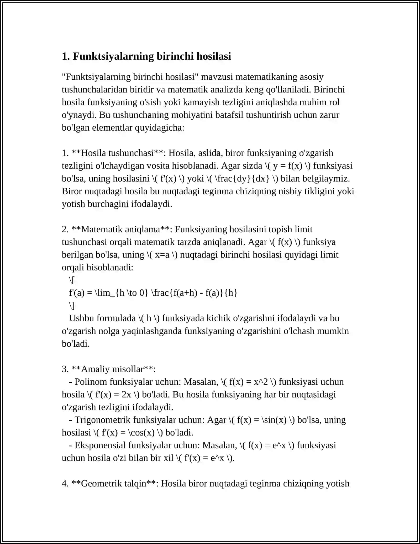 YUQORI TARTIBLI HOSILLALAR 3
