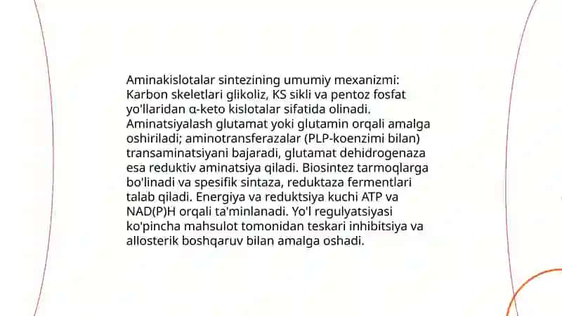 Fermentlar yordamida aminakislotalar sintezi 203-A 3