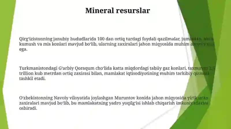 Markaziy Osiyo davlatlari tabiiy sharoiti va tabiiy resurslari 3