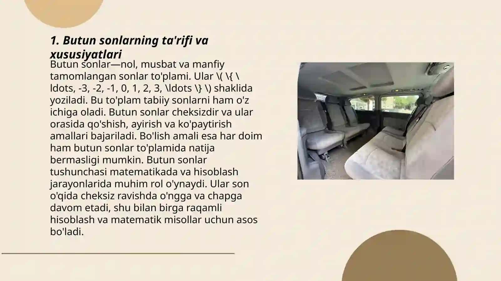Butun son. Butun songa doir misollar yechishni oʼrgatish 3