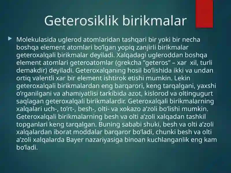 Geterosiklik birikmalar 3