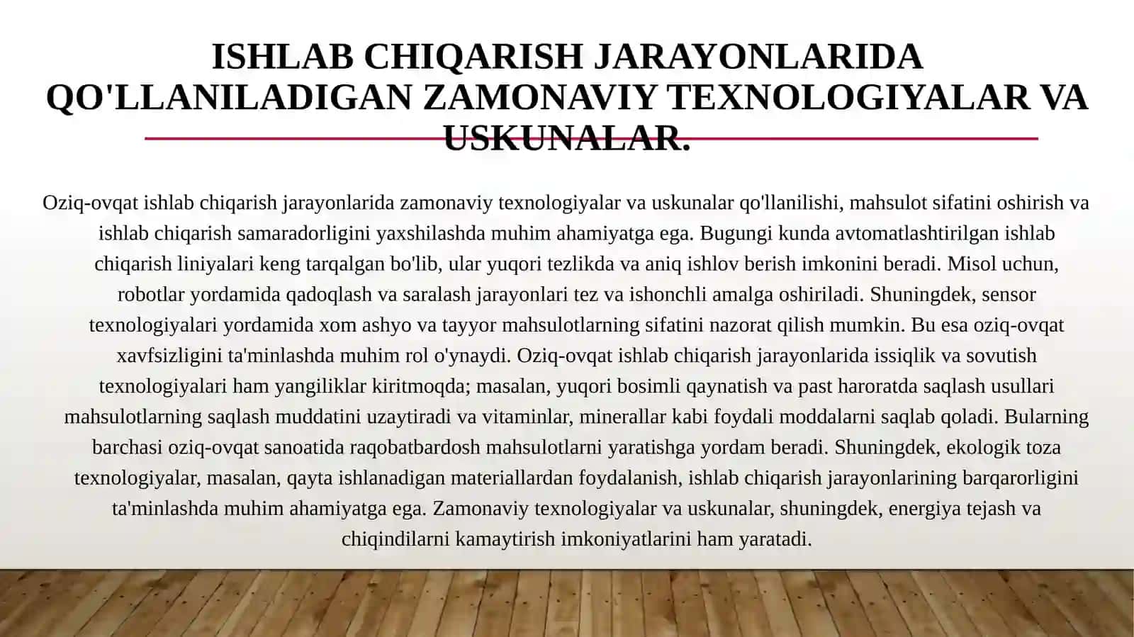 Oziq-ovqat ishlab chiqarish jarayonlari va qurilmalari. 3