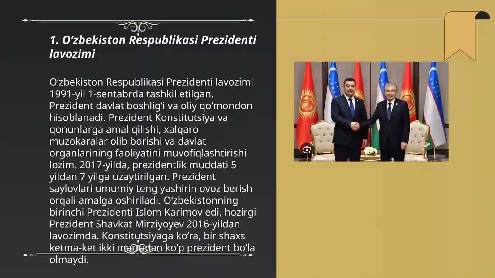 Oʻzbekiston Respublikasi Prezidenti lavozimi 3