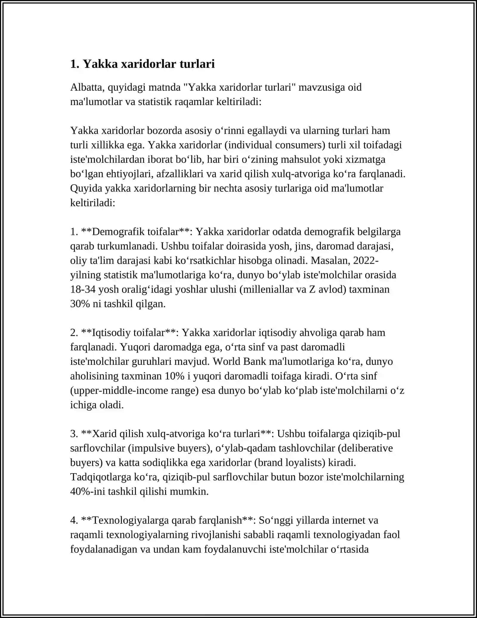 BOZORDA XARIDORLAR TURLARI 3