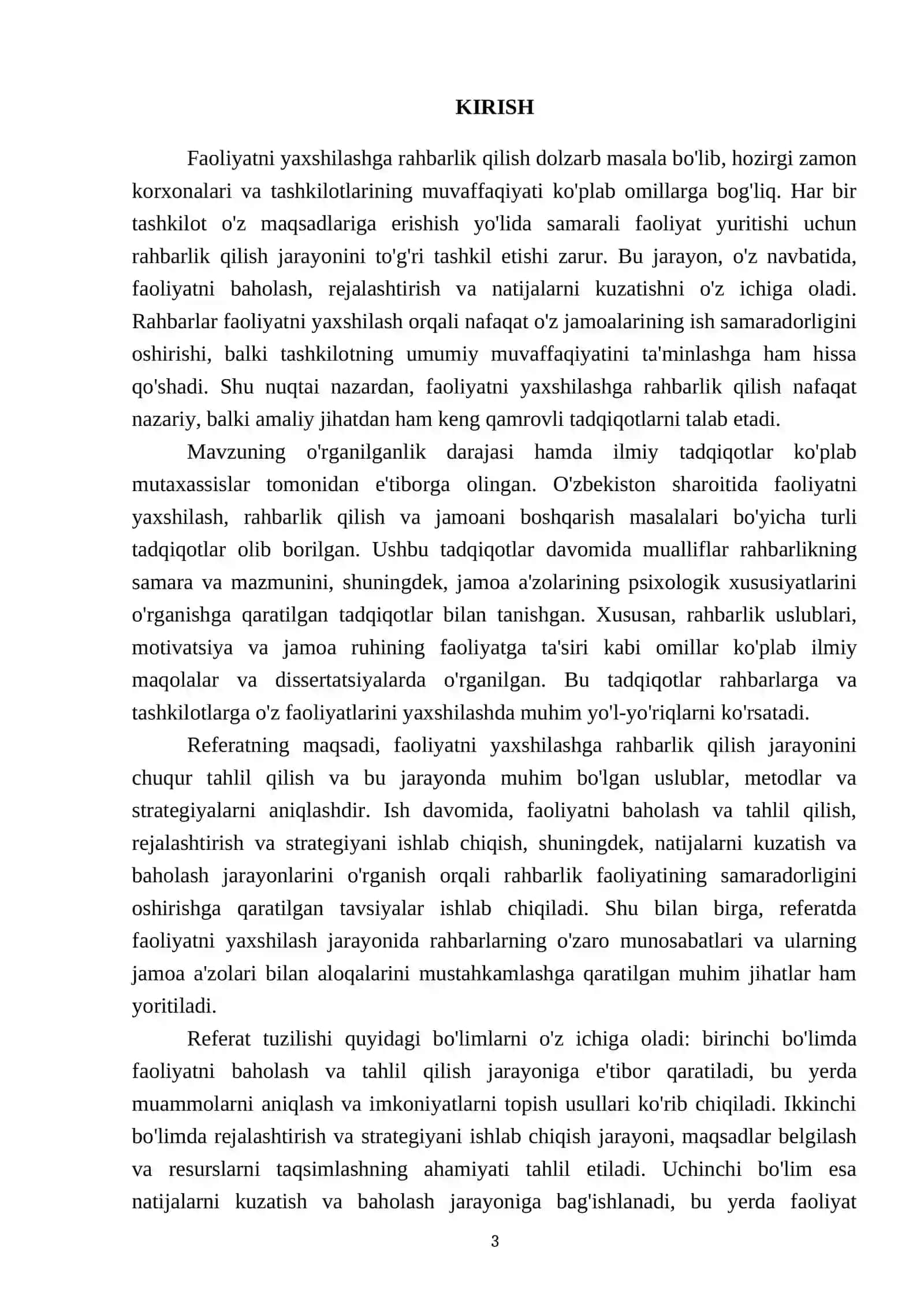 Faoliyatni yaxshilashga rahbarlik qilish 3