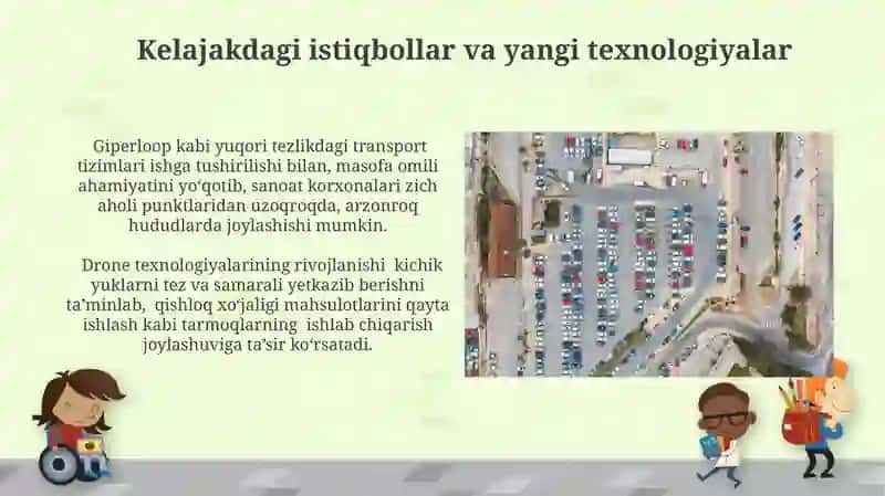 Transportning sanoat tarmoqlari joylashuvi 3