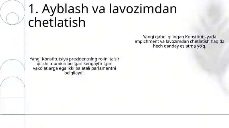 Yangi qabul qilingan Konstitutsiyada Ozbekiston Respublikasi Prezidenti maqomi 3